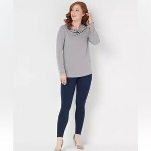 Spanx Port Navy Blue High Waist Look at me Now Seamless Leggings New Shaper M